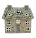 Pink Thatched Cottage Tealight Holder
