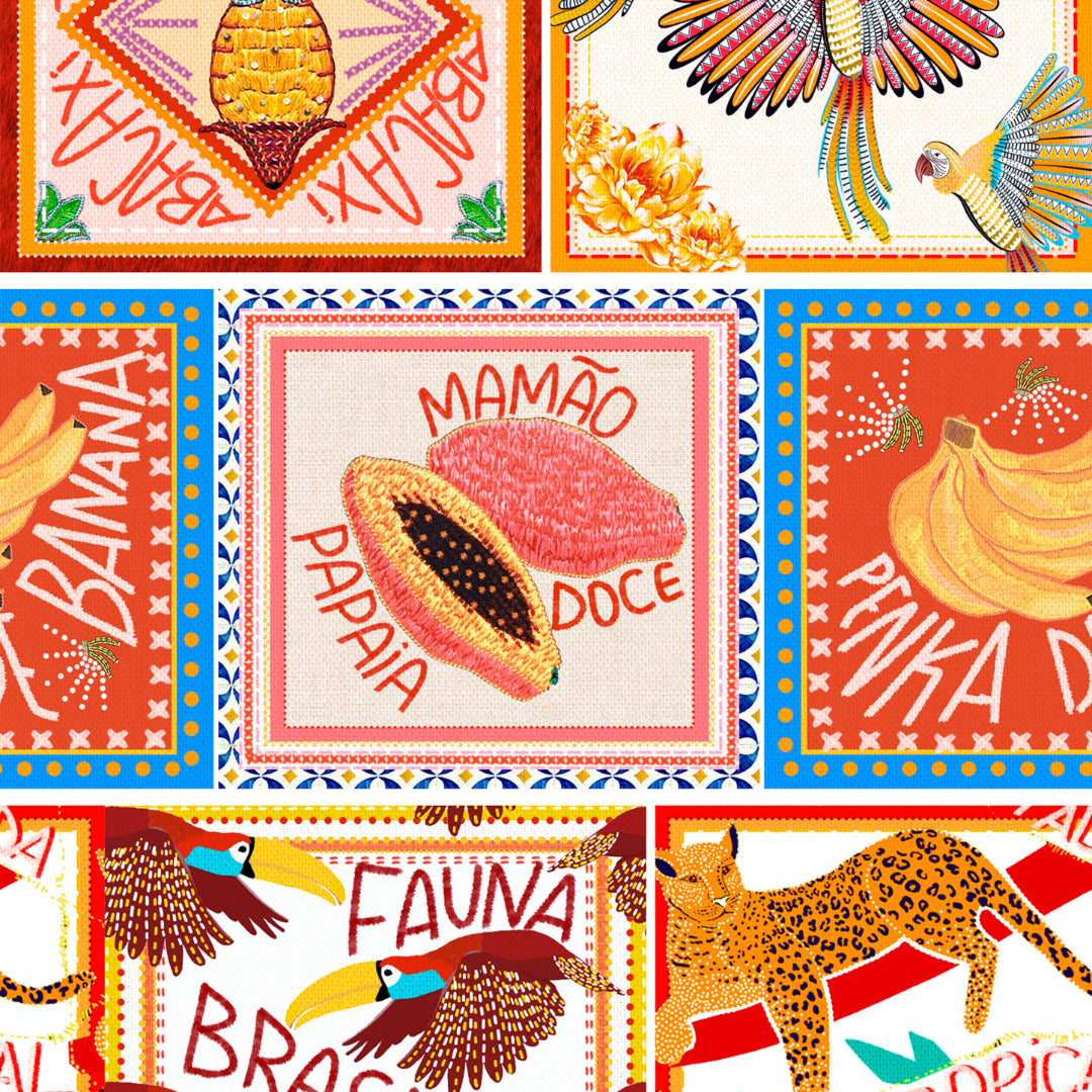 AMELIE SHOWER CAP PAPAYA POSTCARD