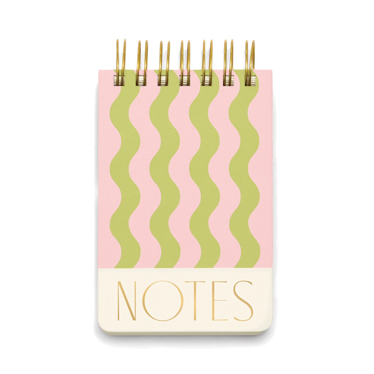WAVY NOTE PAD - LIME AND PINK SPIRAL BOUND