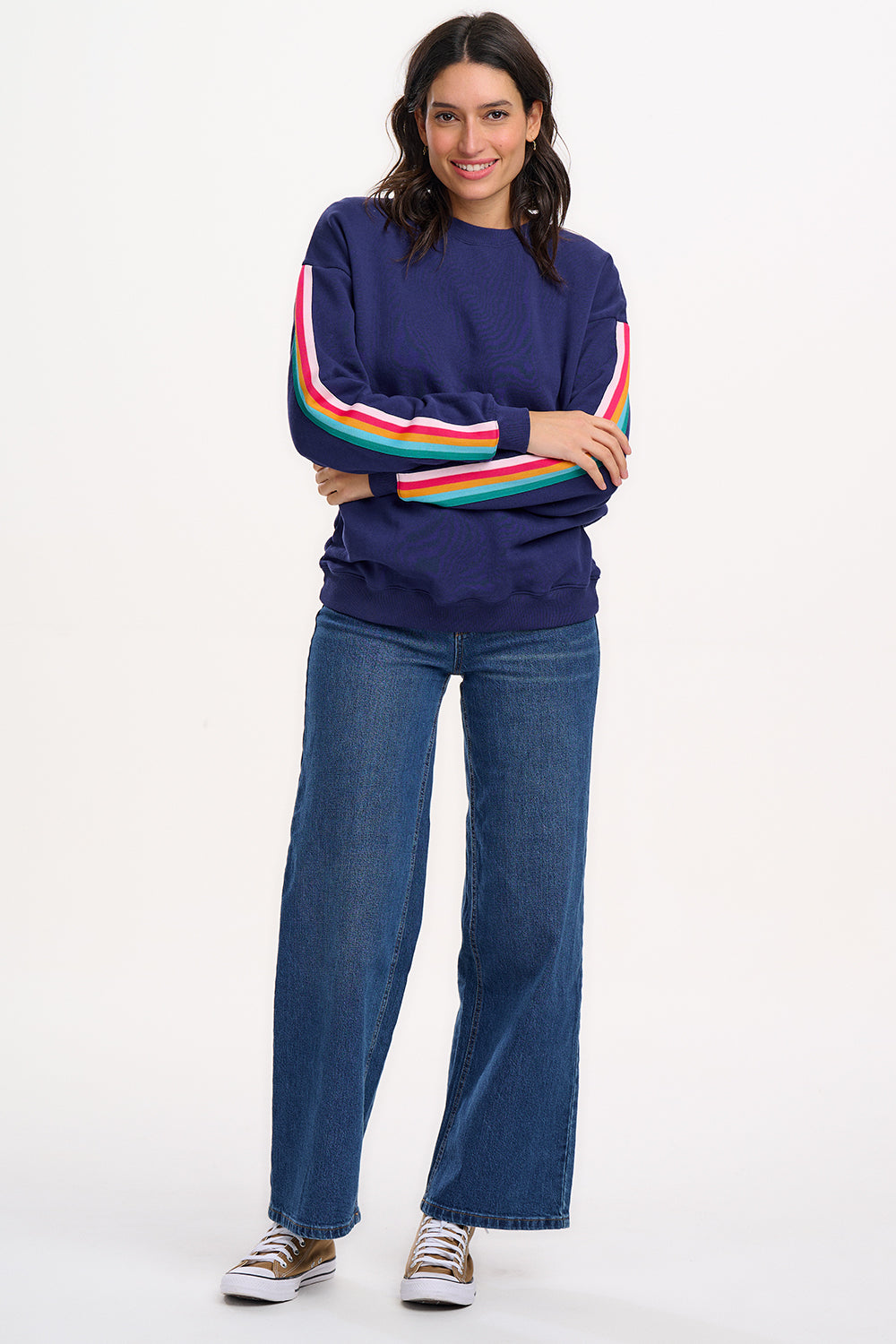 NOAH SWEATSHIRT - NAVY, RAINBOW