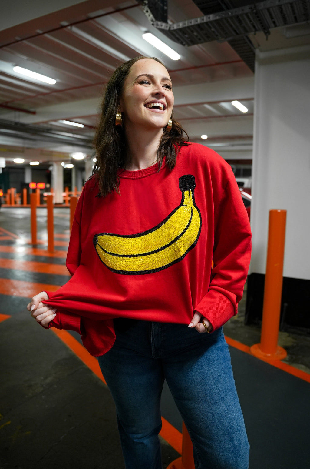 Renee Jumper in Banana Sequins