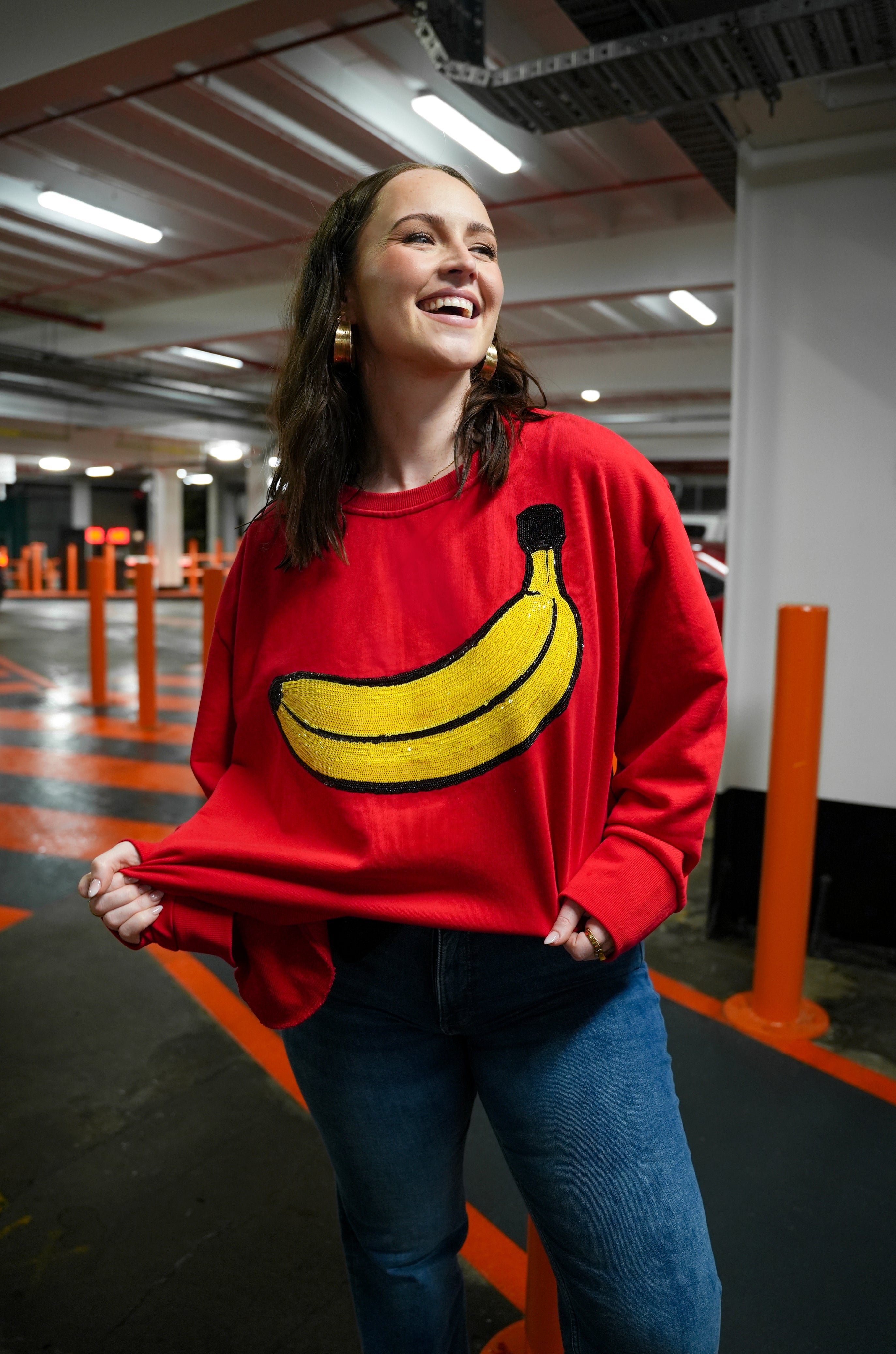Renee Jumper in Banana Sequins