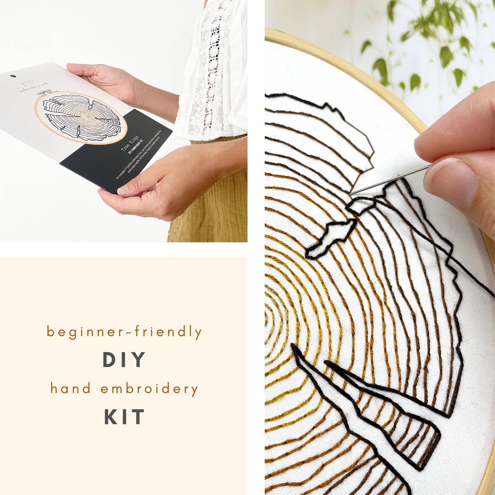 Embroidery and Sage - Tree Rings - full embroidery kit