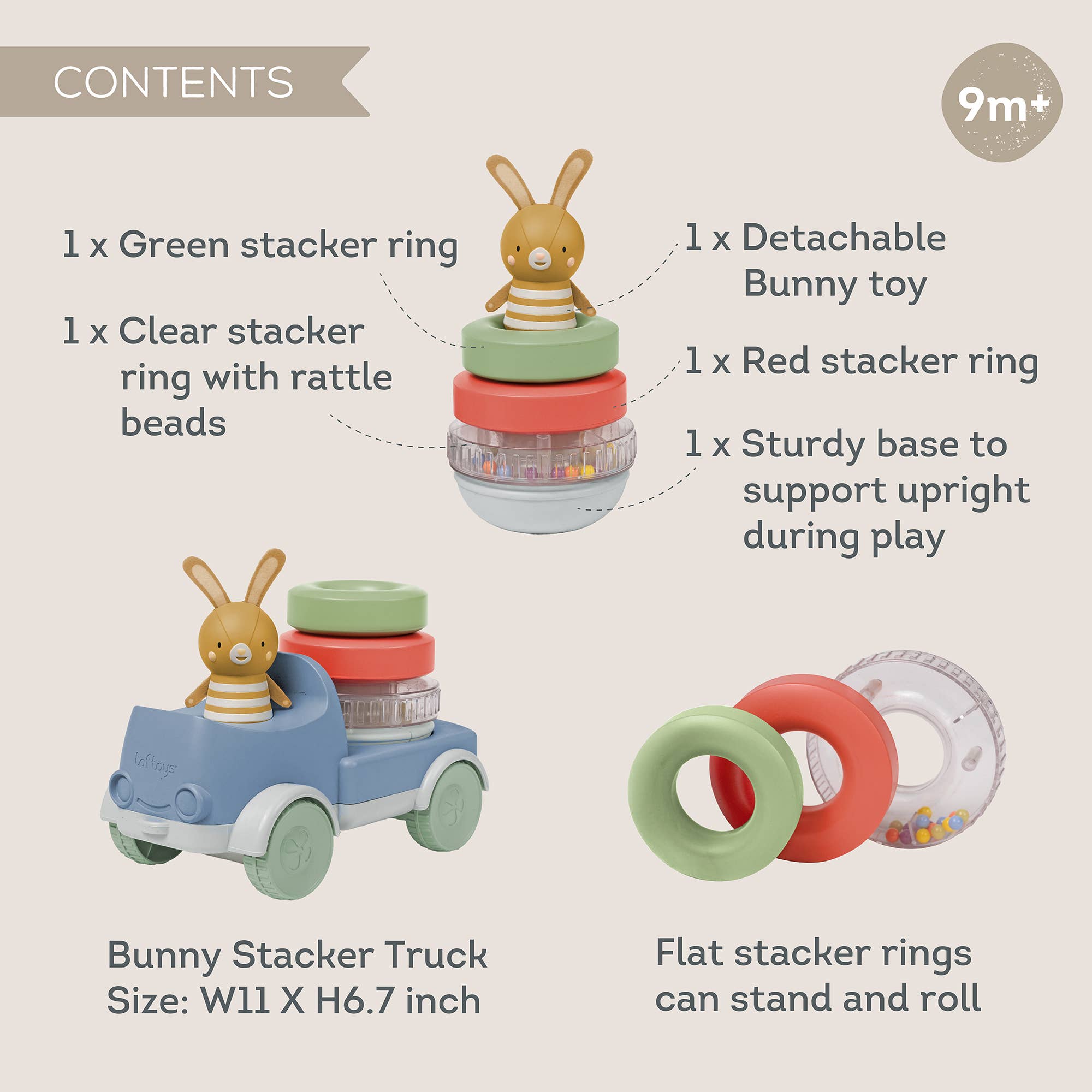 Playette - TAF TOYS Bunny Stacker Truck 6M+