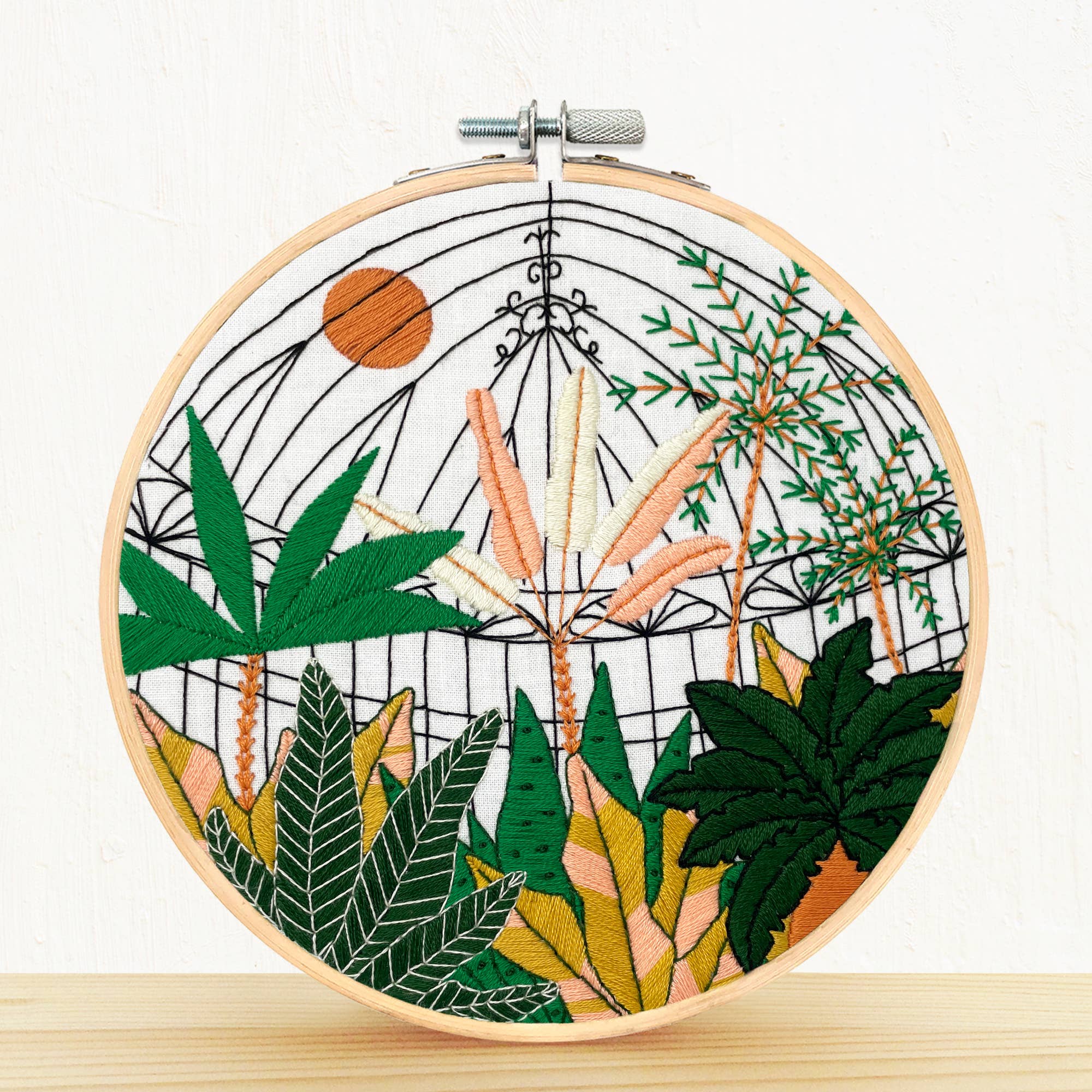 Embroidery and Sage - Botanical Greenhouse Garden - full embroidery kit
