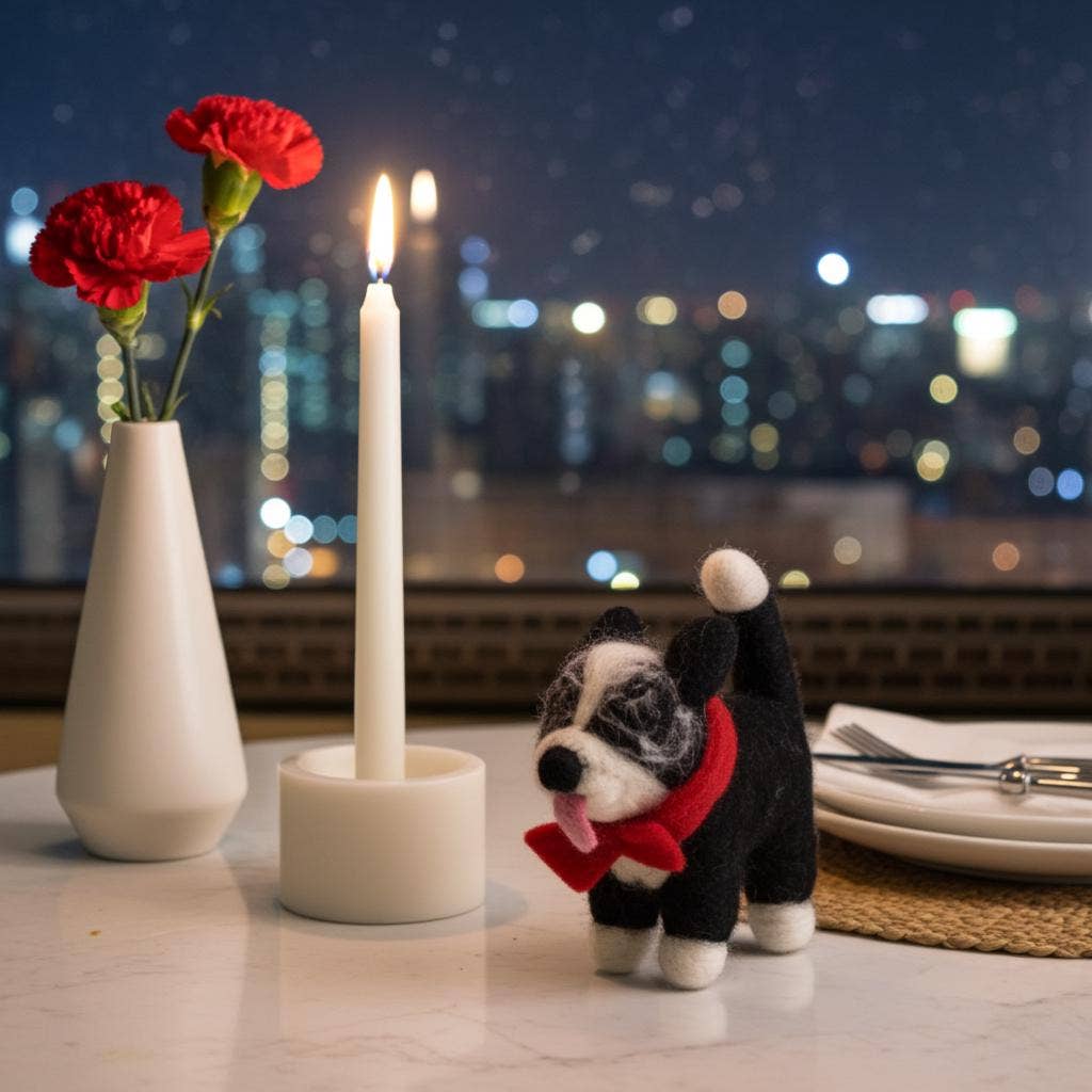 NAMASTE ARTISANS - Handmade Wool Felt Border Collie Dog Ornament
