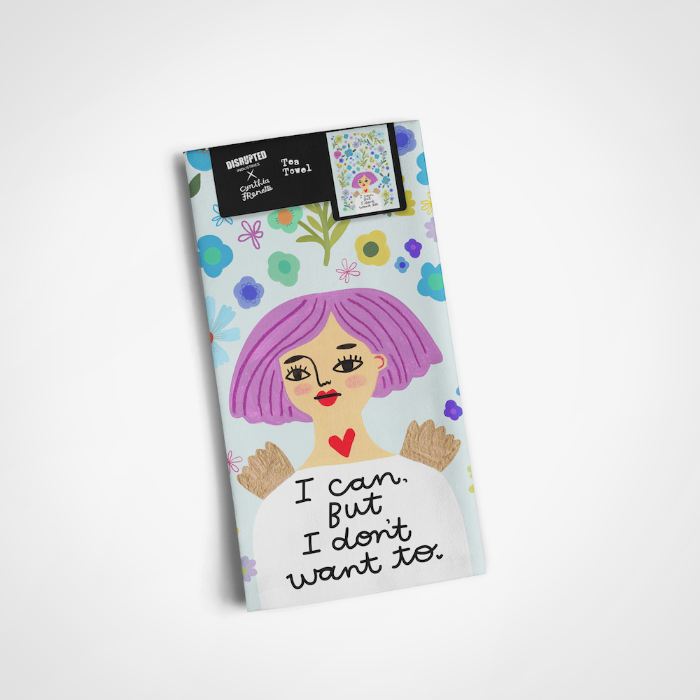 Disrupted Industries - I Can, But I Don't Want To Grumpy Angel Dish Towel
