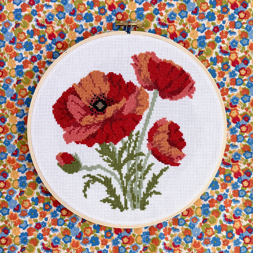 Craft Make Do - Dancing Poppies Counted Cross Stitch Kit
