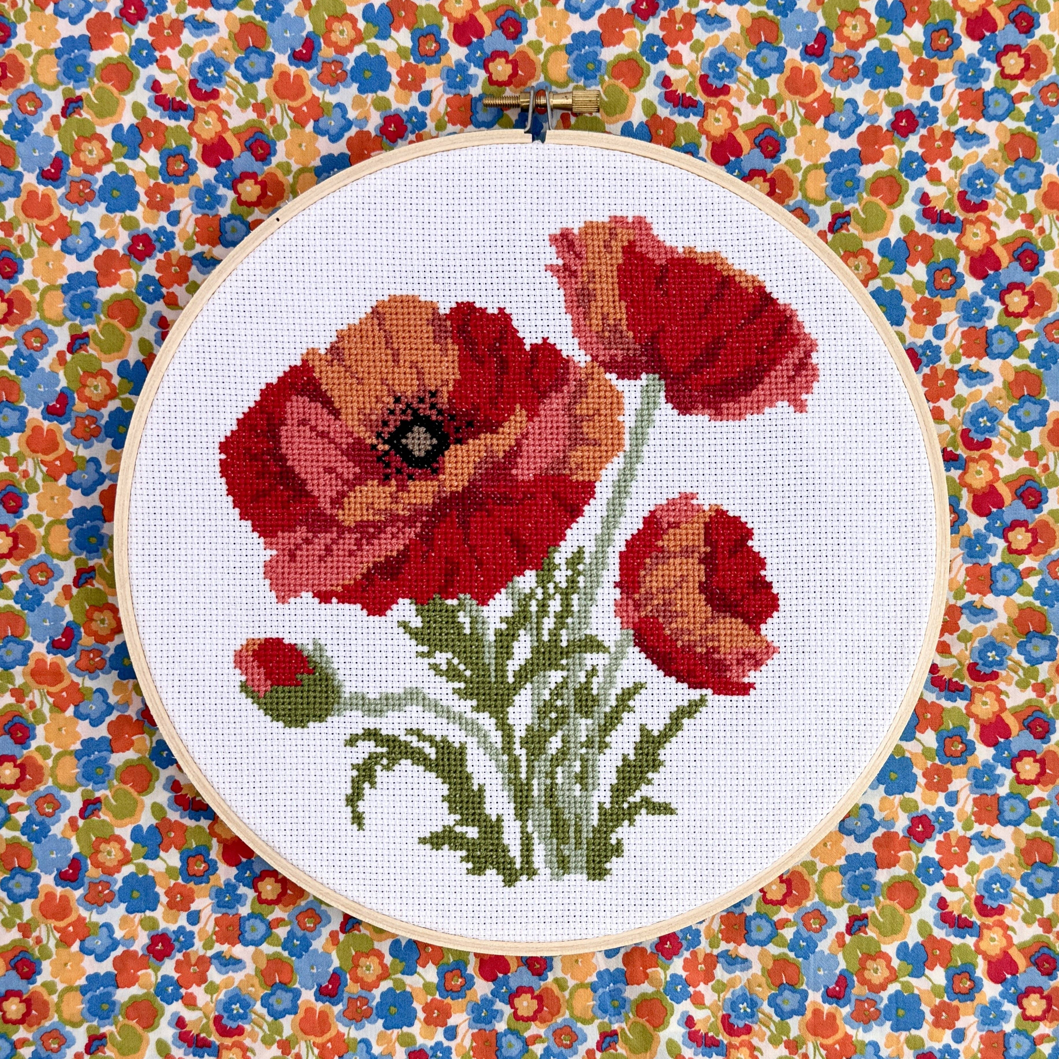 Craft Make Do - Dancing Poppies Counted Cross Stitch Kit