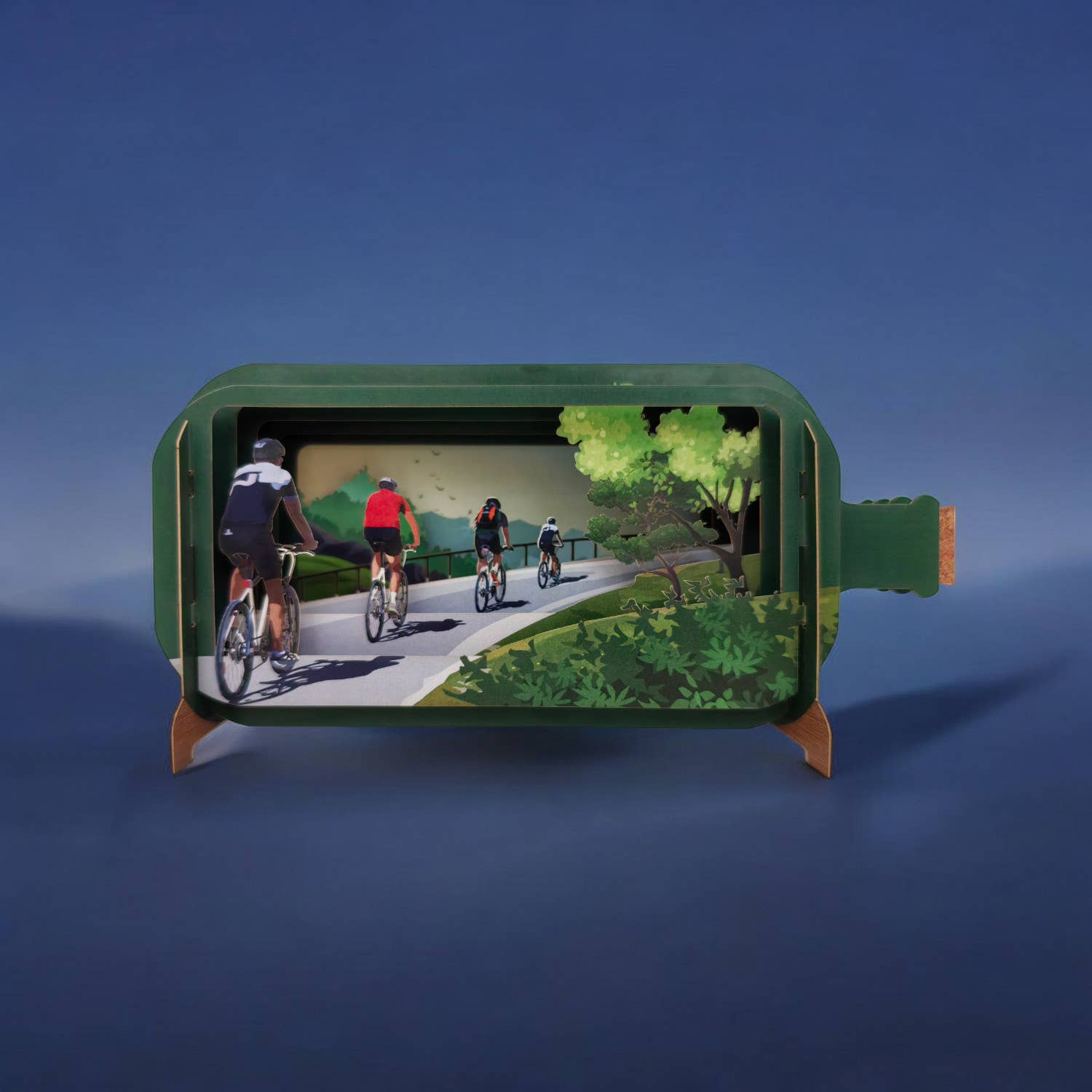 Alljoy Design - Message in a bottle pop up cards- Cyclists
