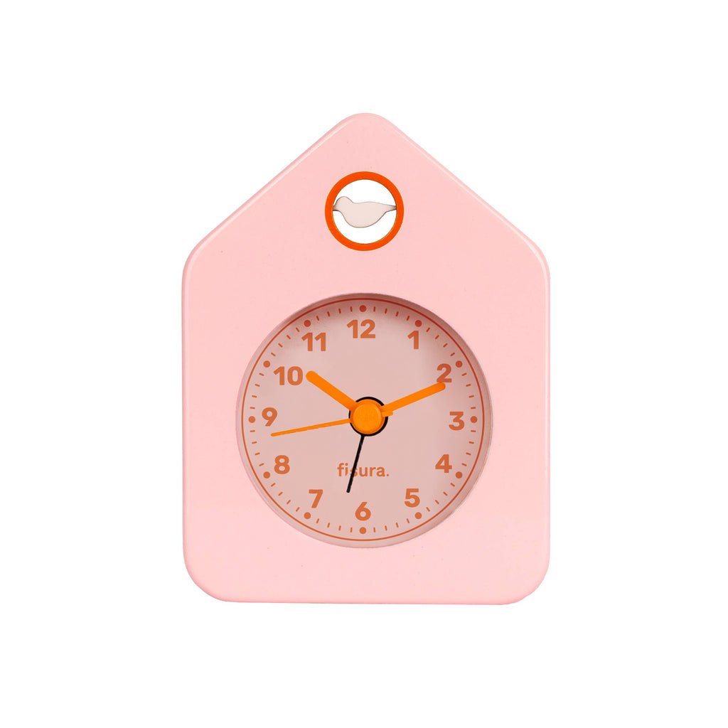 Fisura - Mini house alarm clock pink