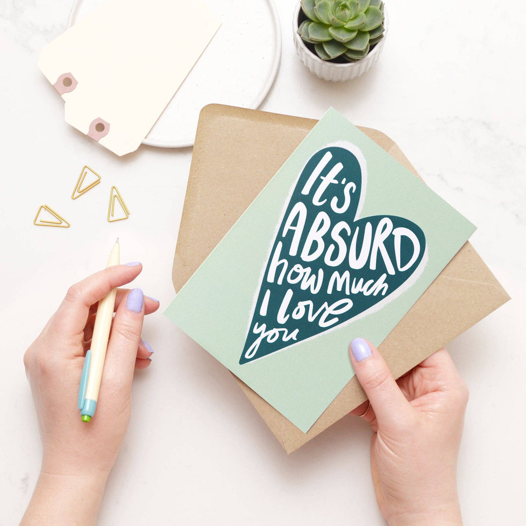 Alphabet Bags - It's Absurd - Greeting Card - Teal