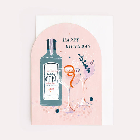 Sister Paper Co. - Happy Birthday Gin Card | Birthday Cards | Cocktail Card