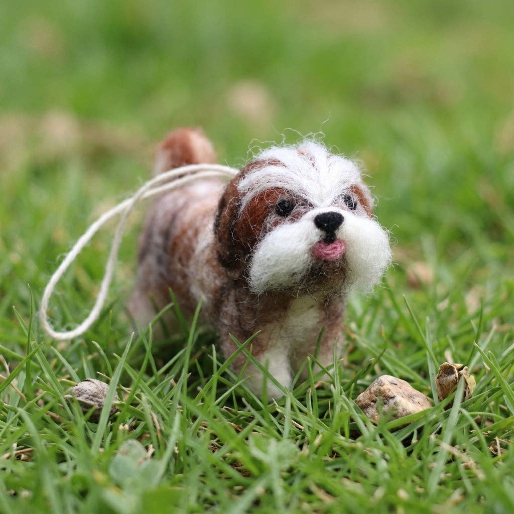 NAMASTE ARTISANS - Handmade Wool Felt Shih Tzu Dog Ornament