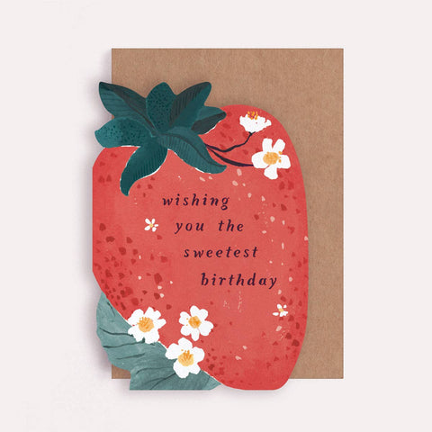Sister Paper Co. - Sweet Strawberry Birthday Card | Kids Birthday Card