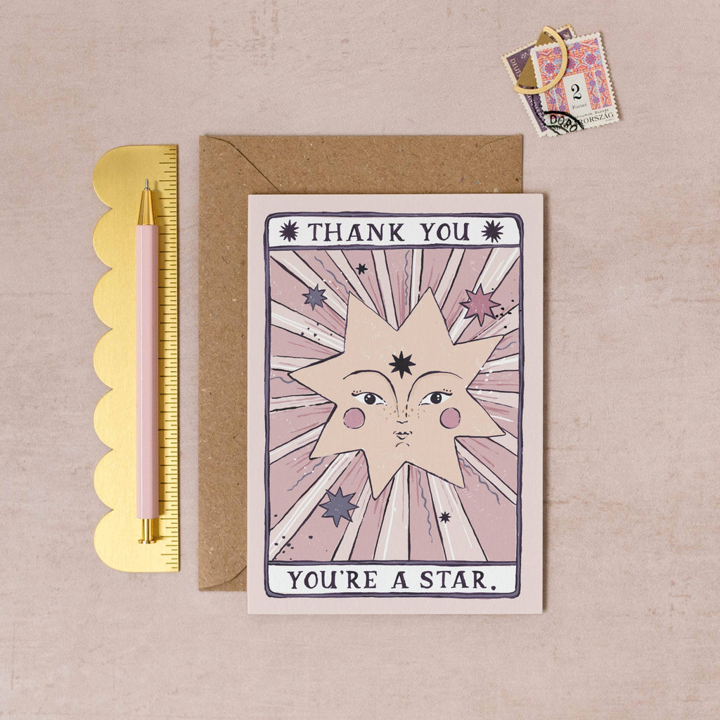 Sister Paper Co. - You're a Star Thank You Card | Thank You Cards | Tarot Card
