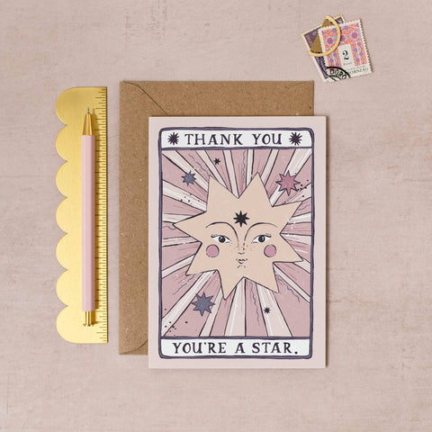 Sister Paper Co. - You're a Star Thank You Card | Thank You Cards | Tarot Card