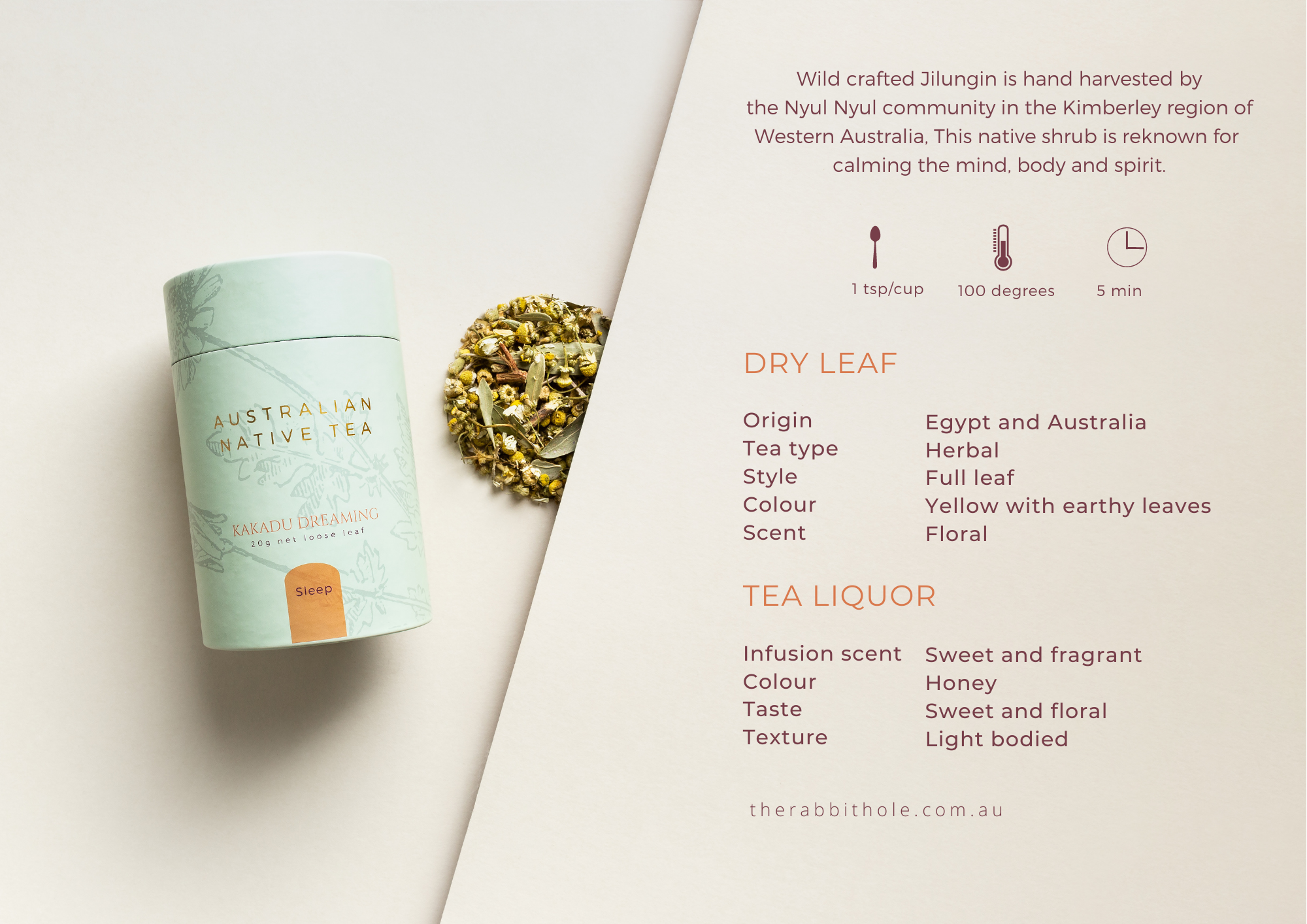 The Rabbit Hole - Australian Native Tea - Kakadu Dreaming - Sleep