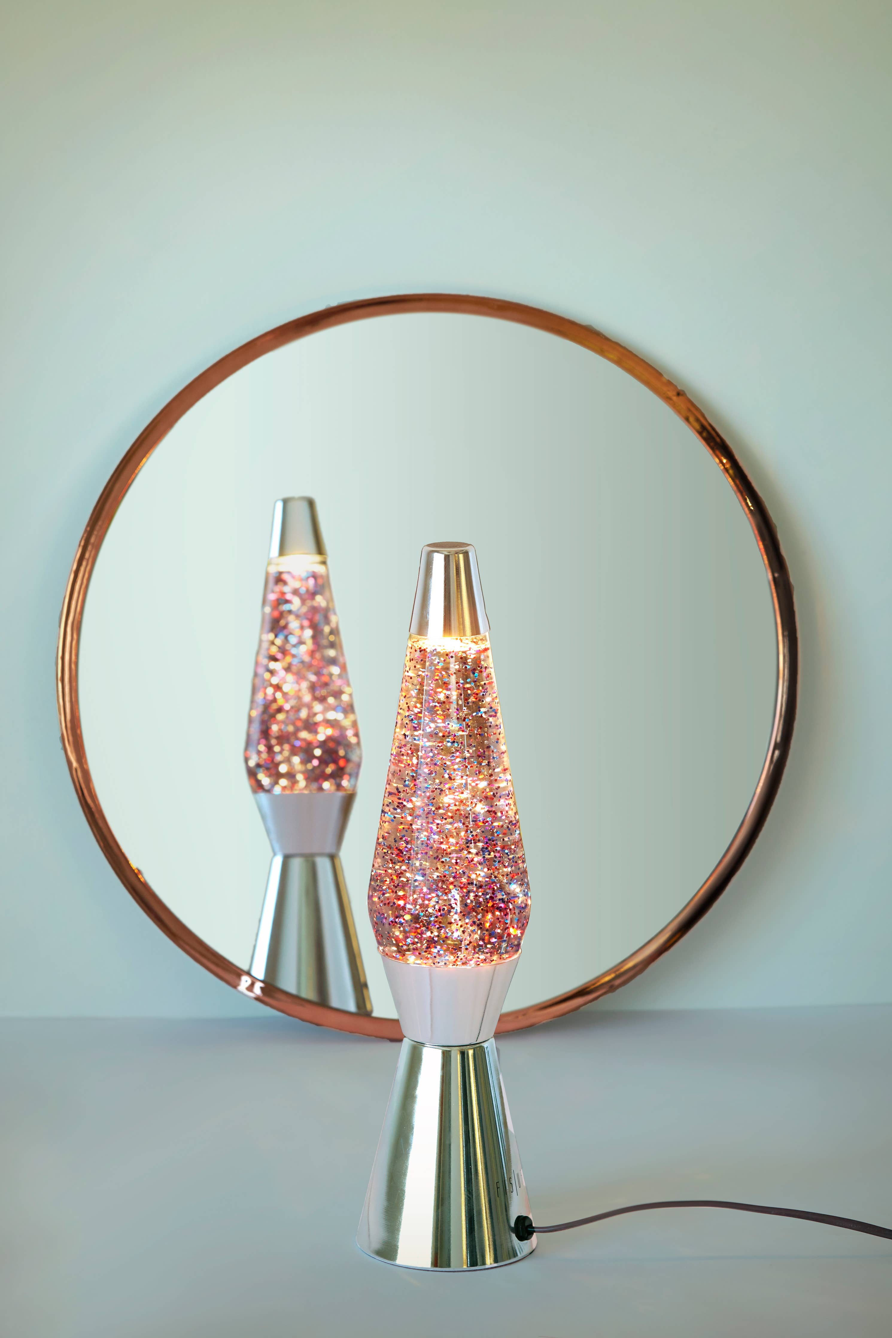 Fisura - Pink glitter bullet lava lamp (EU plug, 220-240 V)