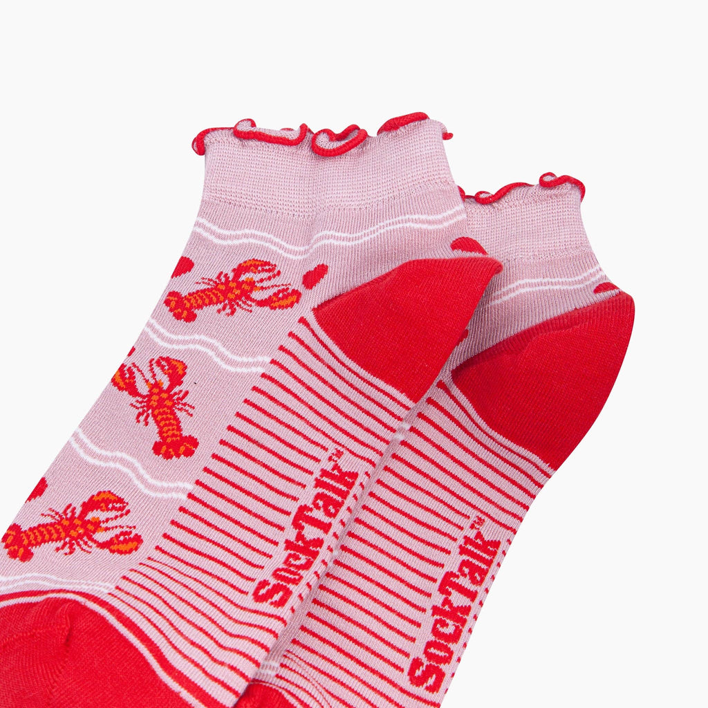 Sock Talk - Lobster Women's Bamboo Trainer Socks in Soft Pink