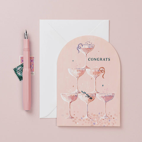 Sister Paper Co. - Champagne Congratulations Card | Engagement | Wedding Cards