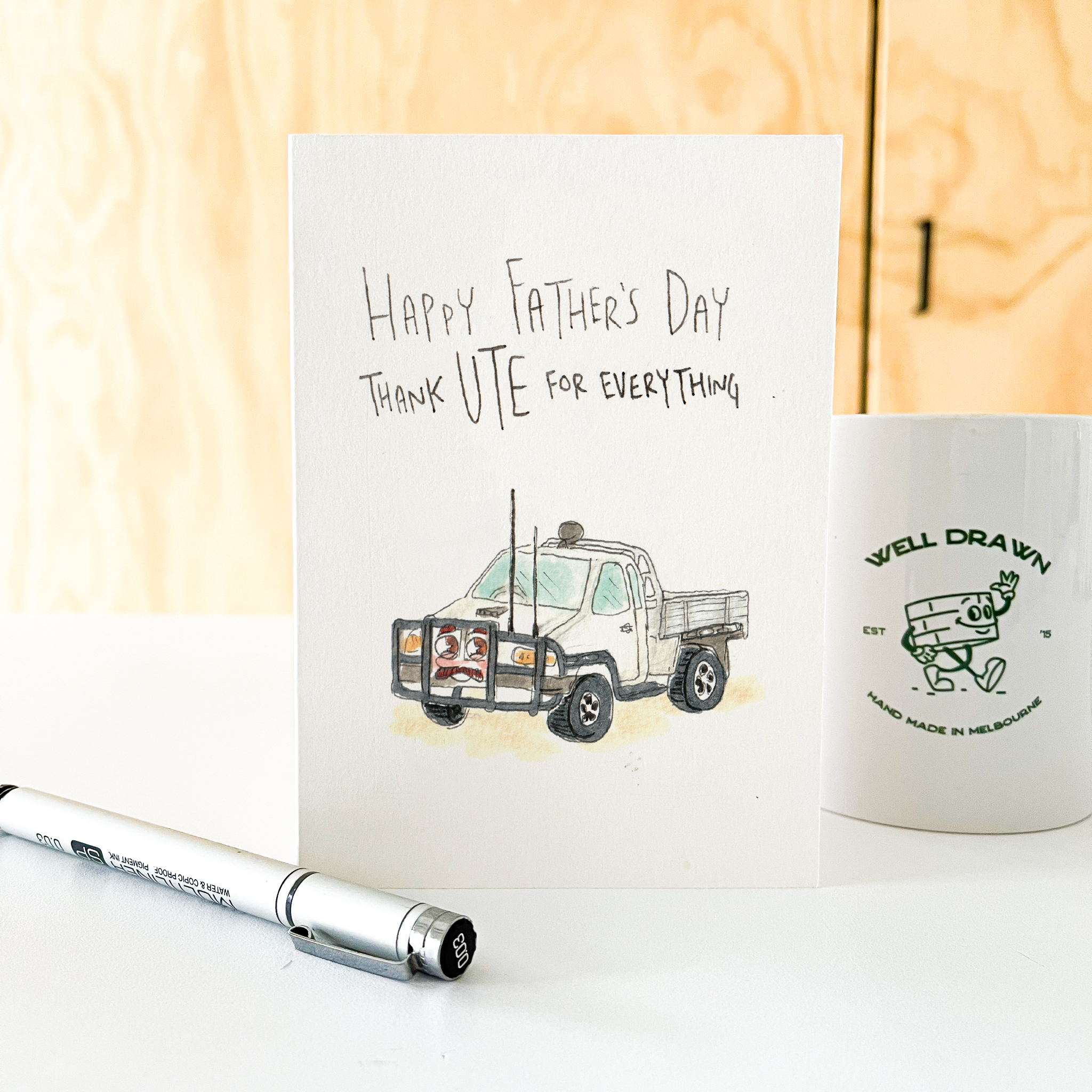 Well Drawn - Happy Father's Day, Thank Ute for Everything