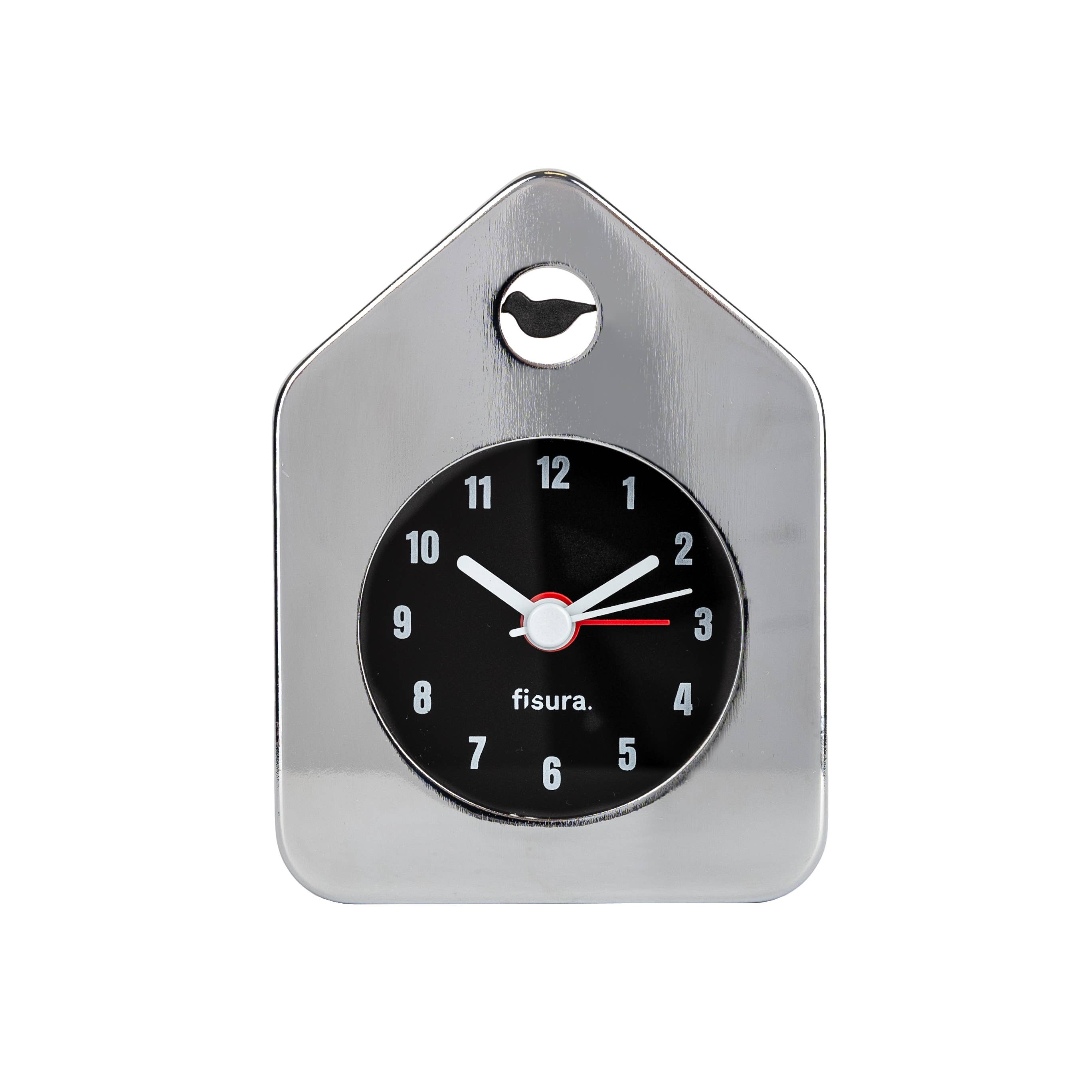 Fisura - Mini house alarm clock chrome