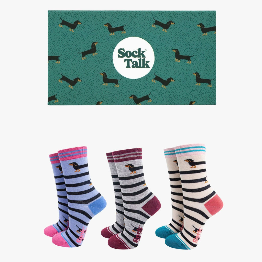 Sock Talk - Winding Sausage Dogs Bamboo Socks Gift Set