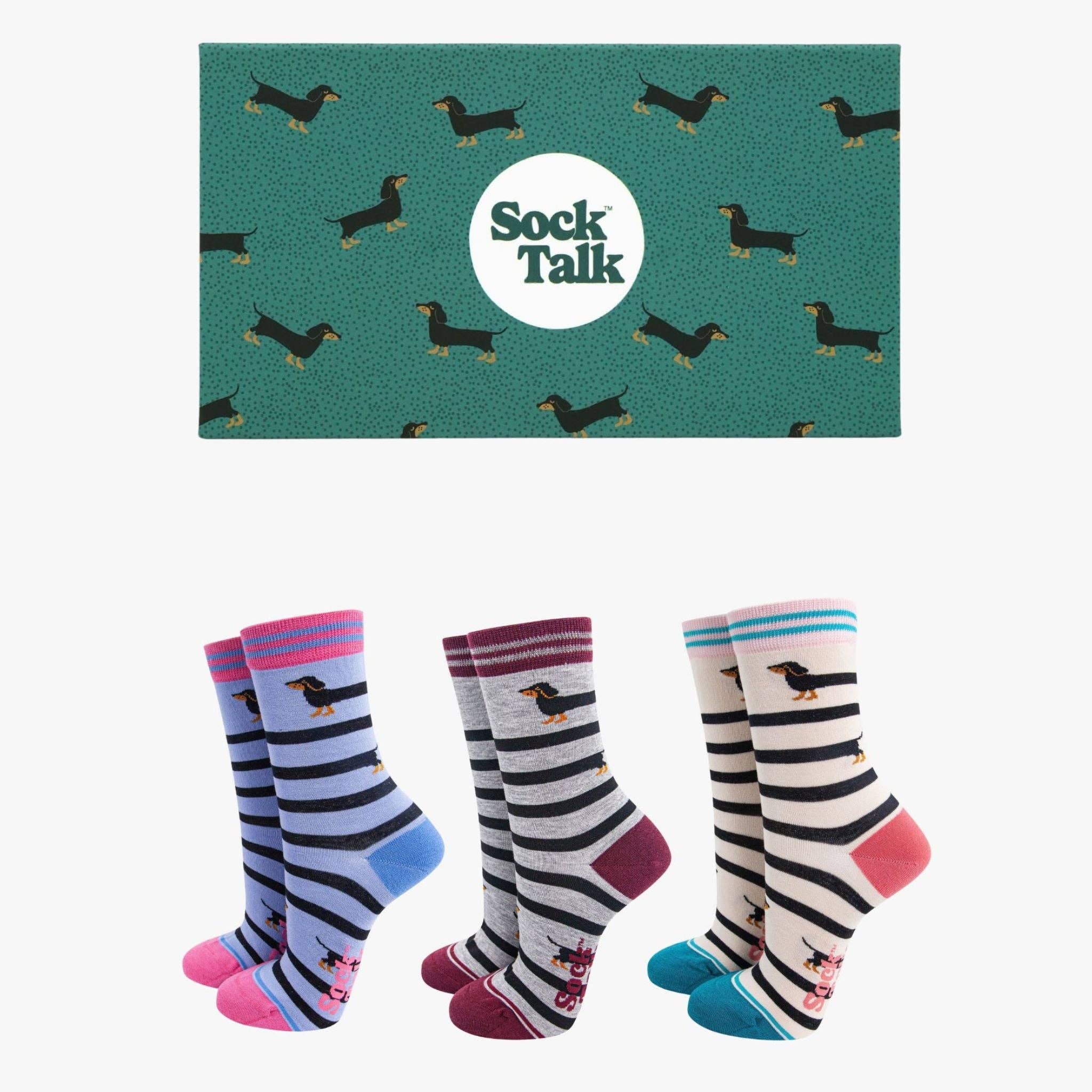 Sock Talk - Winding Sausage Dogs Bamboo Socks Gift Set