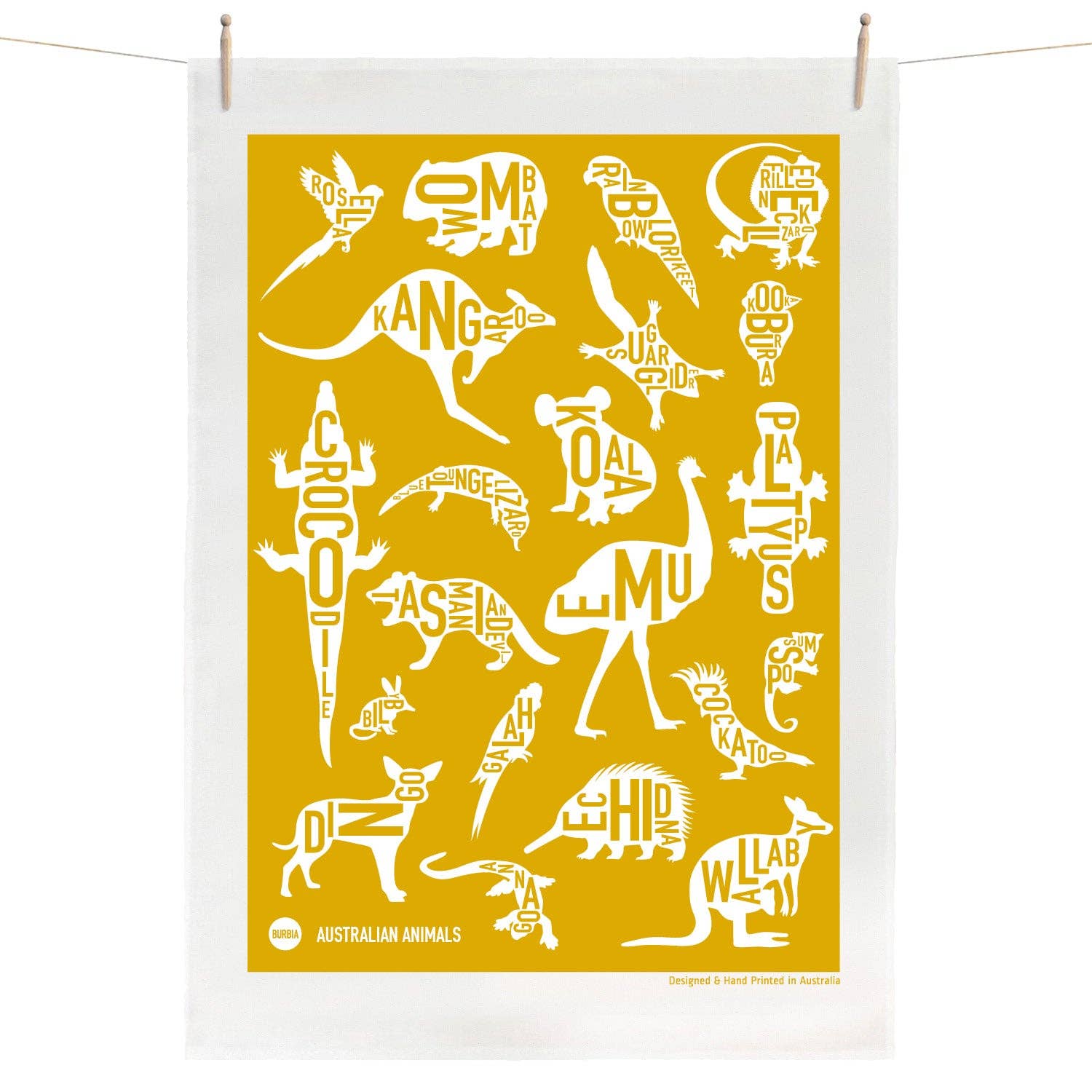 Burbia - Australian Animals Tea Towel
