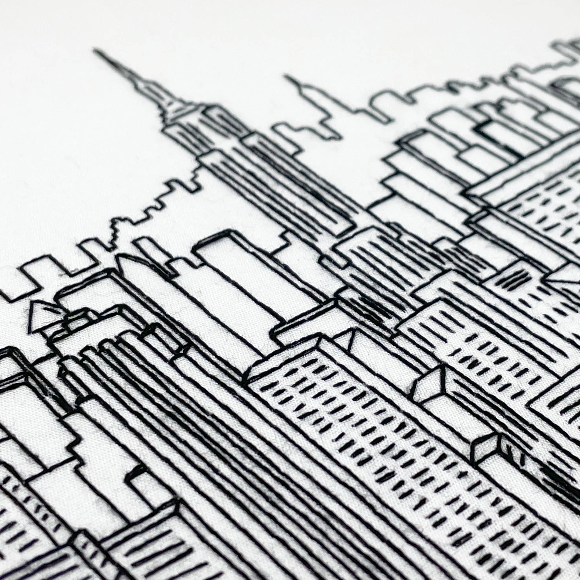 Embroidery and Sage - Top of The Rock, New York City - full embroidery kit