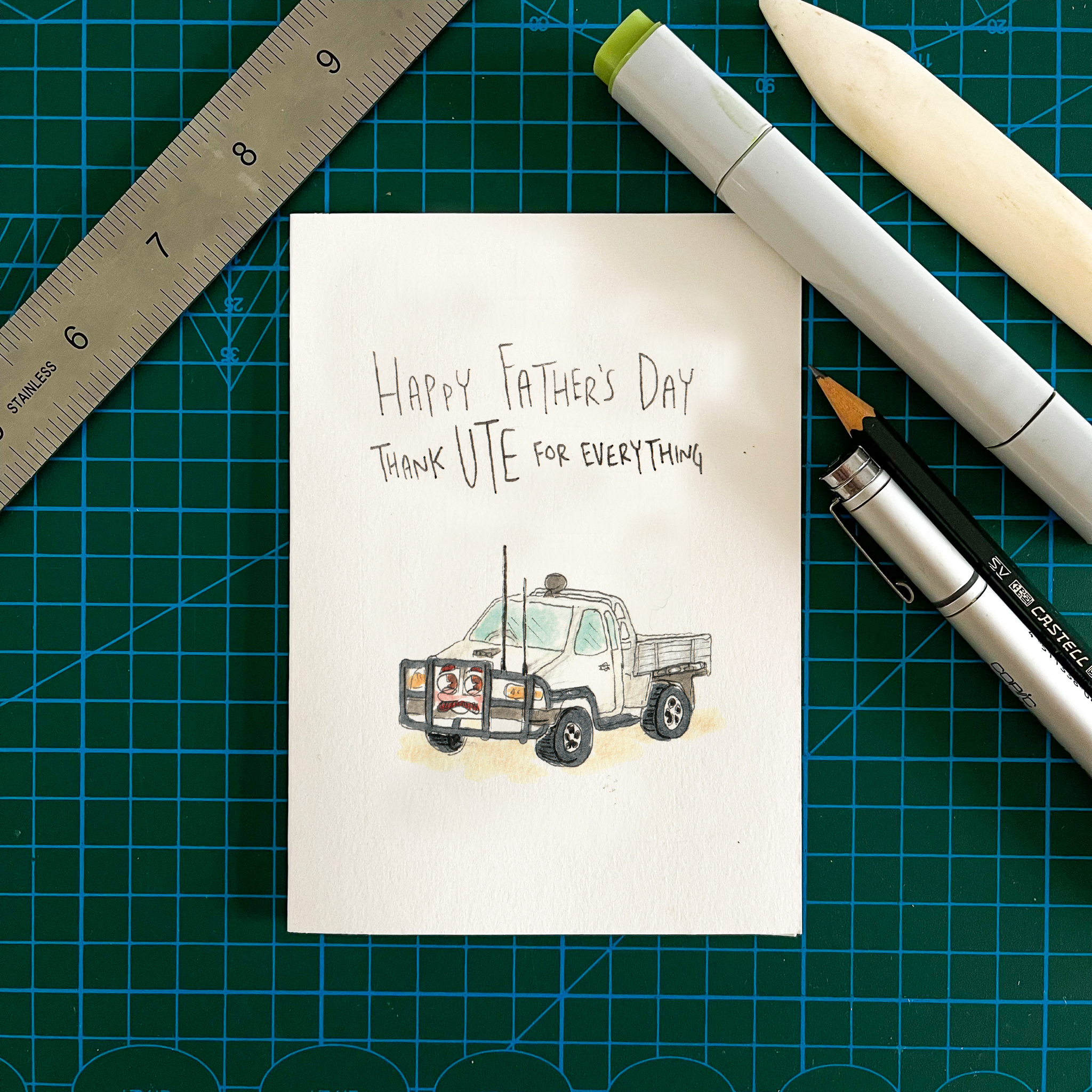 Well Drawn - Happy Father's Day, Thank Ute for Everything