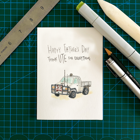Well Drawn - Happy Father's Day, Thank Ute for Everything