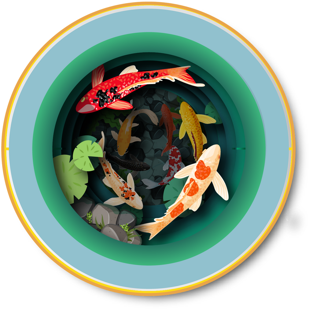 Alljoy Design - A cup of tea pop up card - KOI fishes