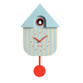 Fisura - Cuckoo house clock with blue and beige stripes