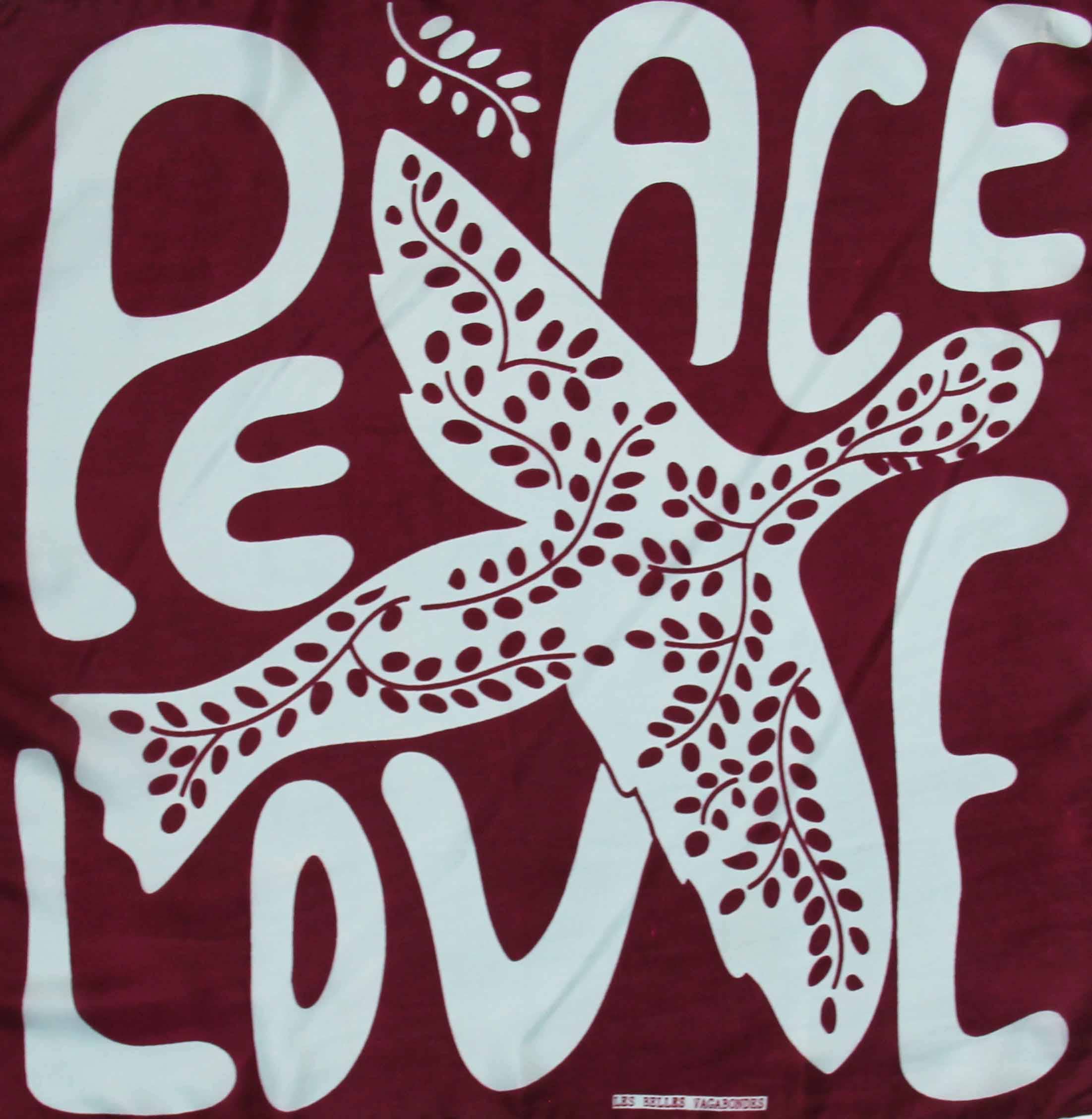 Les Belles Vagabondes - Peace and Love Bordeaux Mini Scarf