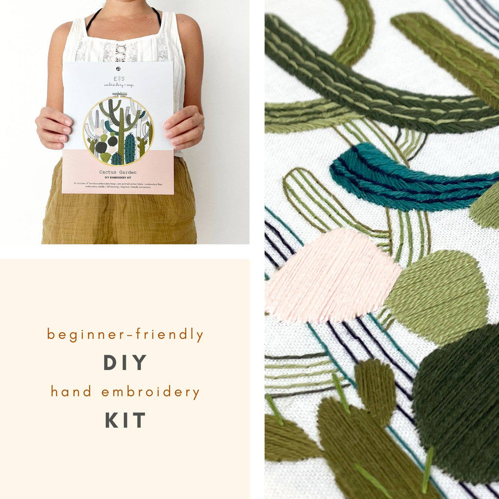 Embroidery and Sage - Cactus Garden - full embroidery kit