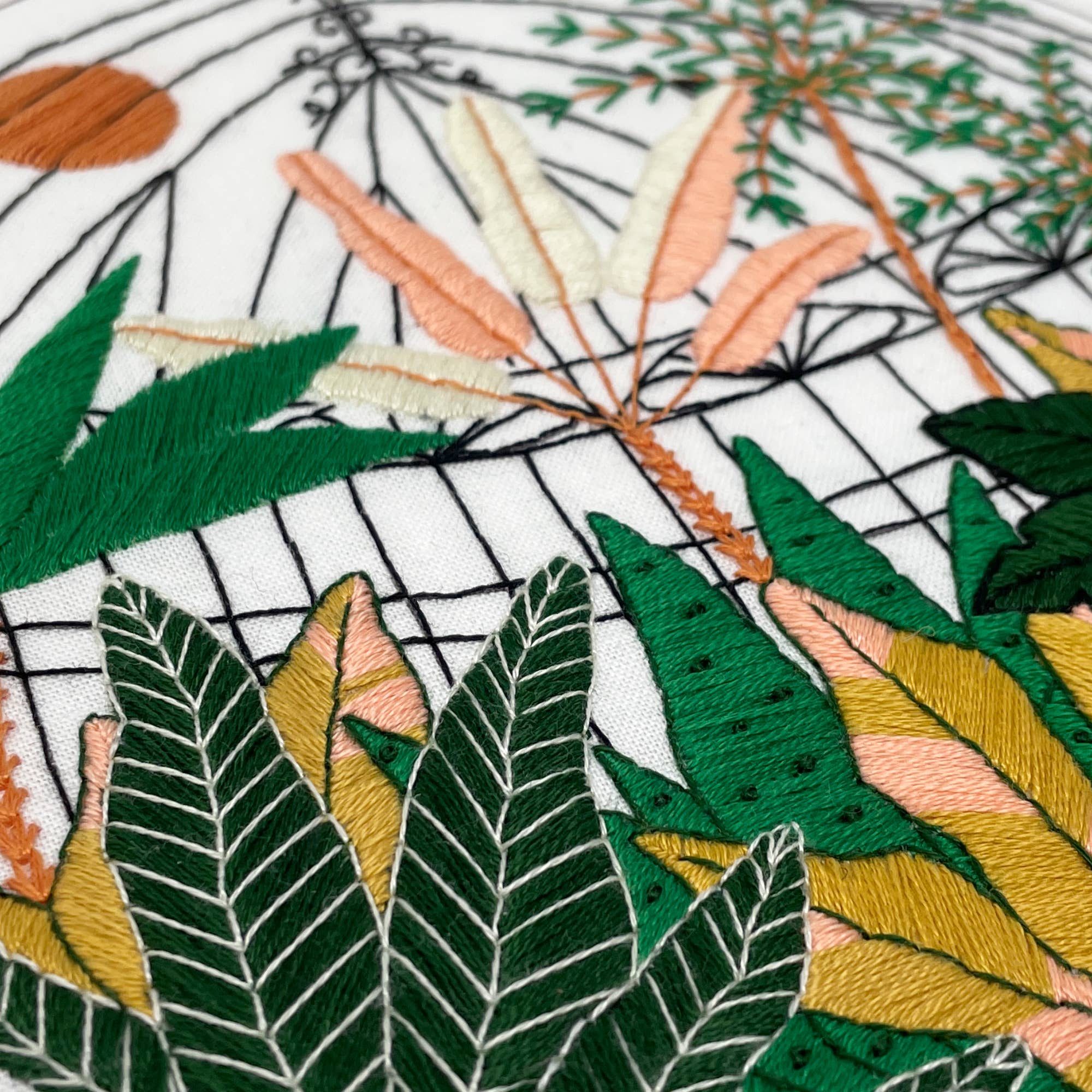 Embroidery and Sage - Botanical Greenhouse Garden - full embroidery kit