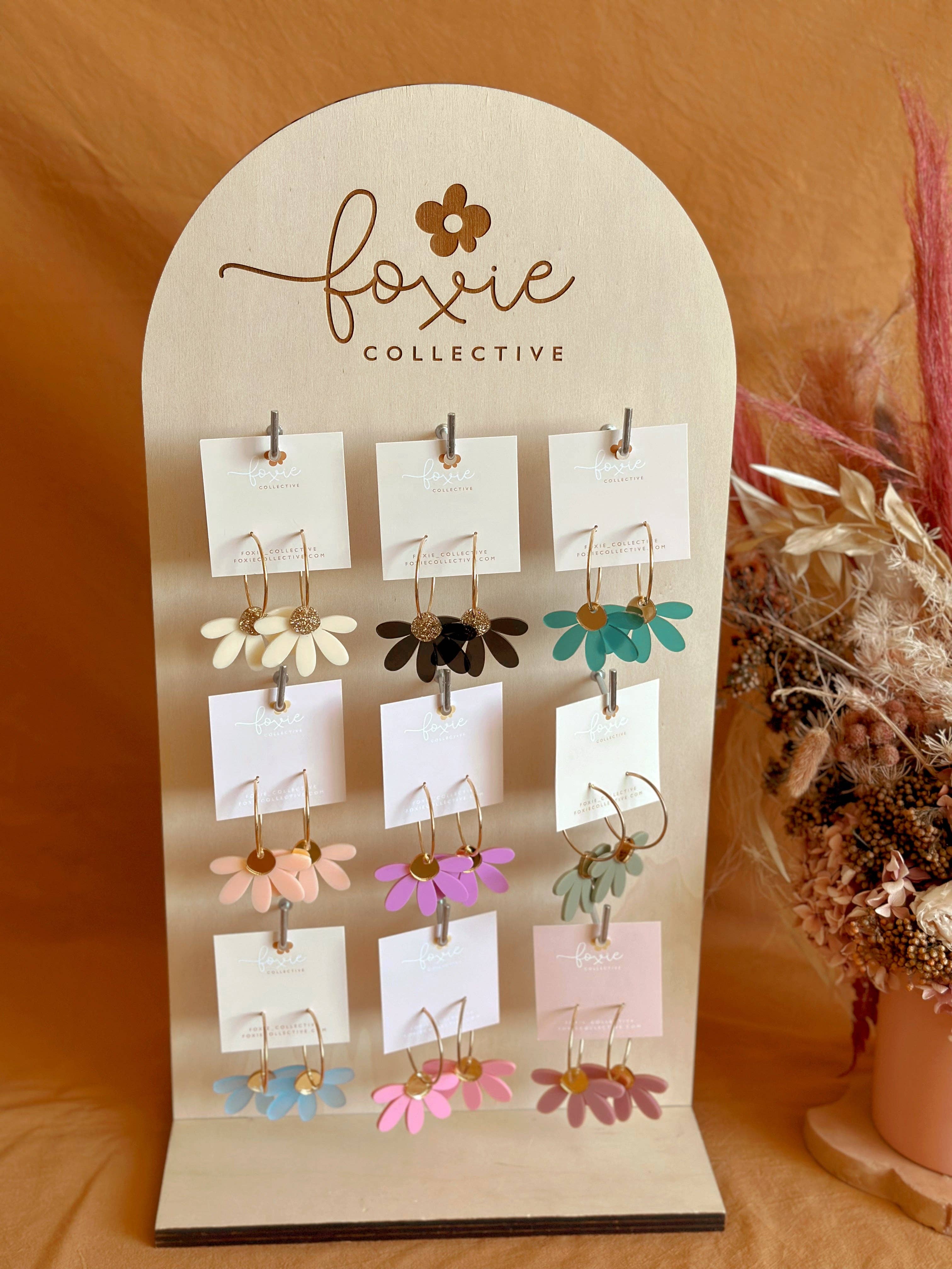 Foxie Collective - Jumbo Daisy Hoop Earrings | Sage + Gold