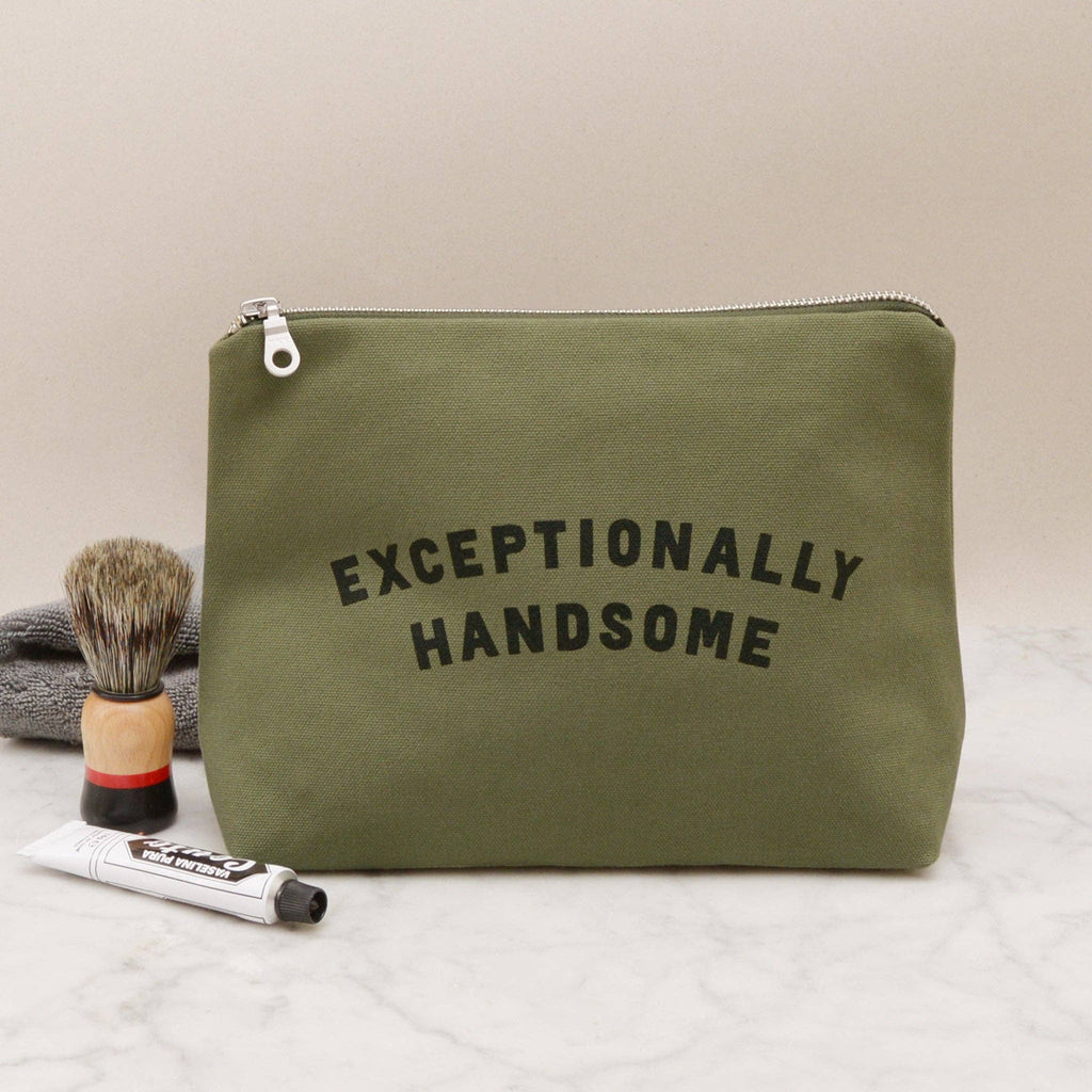 Alphabet Bags - Exceptionally Handsome - Olive Wash Bag
