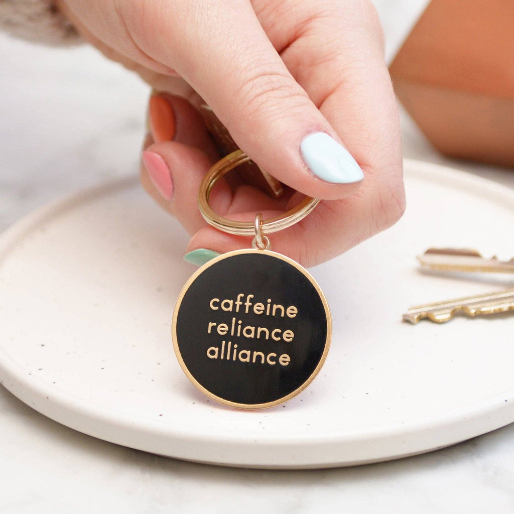Alphabet Bags - Caffeine Reliance Alliance - Enamel Keyring