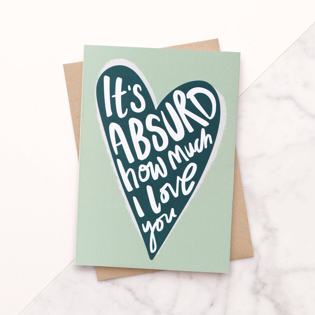 Alphabet Bags - It's Absurd - Greeting Card - Teal