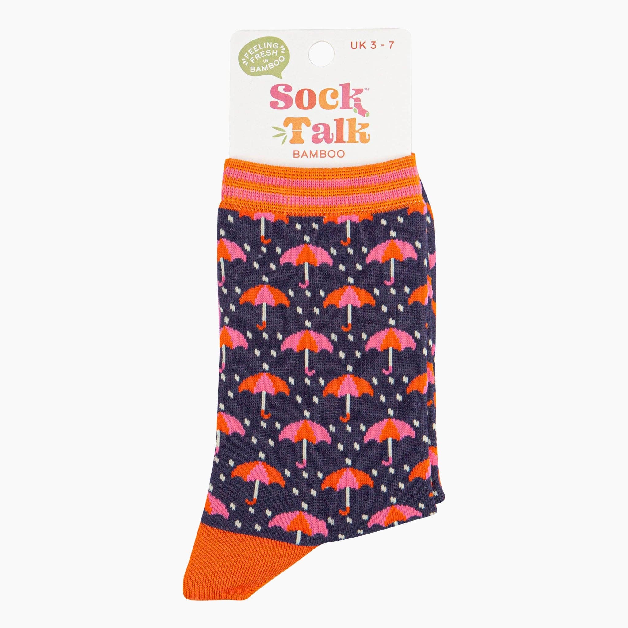 Sock Talk - Rain Umbrellas Bamboo Socks in Navy Blue