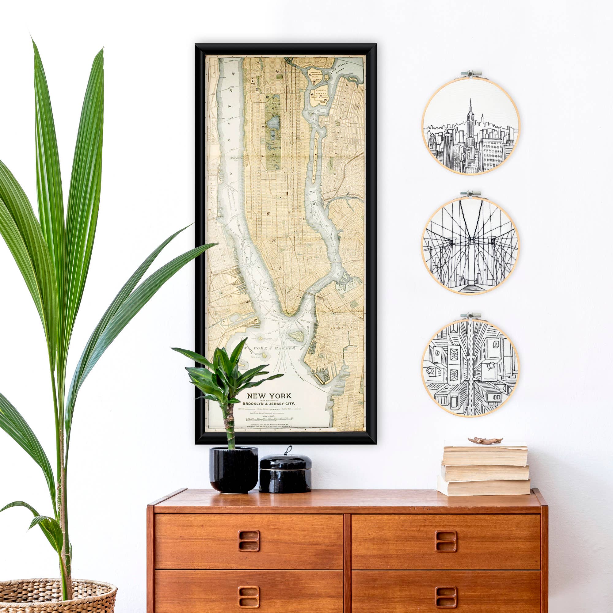Embroidery and Sage - Brooklyn Bridge, New York City - full embroidery kit