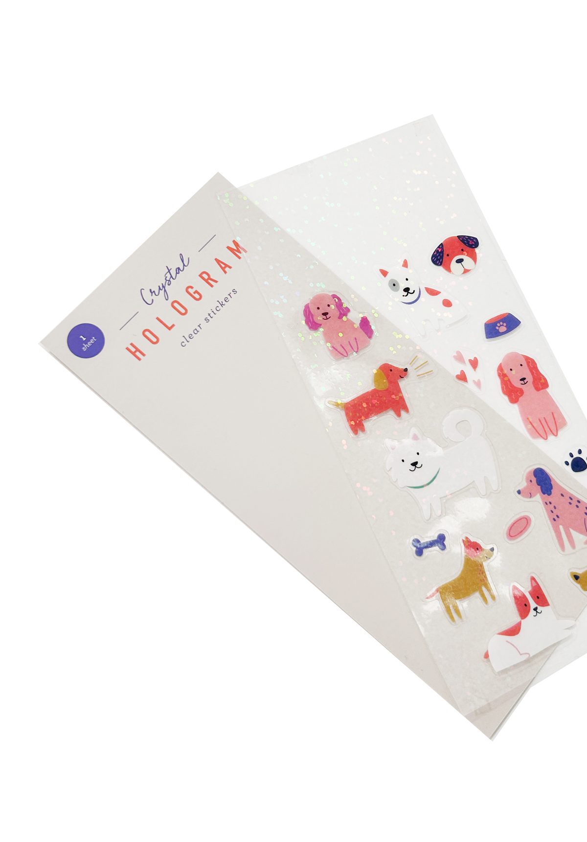 Girl of All Work - Dogs Crystal Hologram Clear Stickers