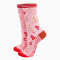 Sock Talk - Cowboy Boot Snakes Bamboo Socks in Pink