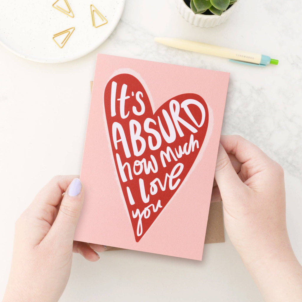 Alphabet Bags - It's Absurd - Greeting Card - Red