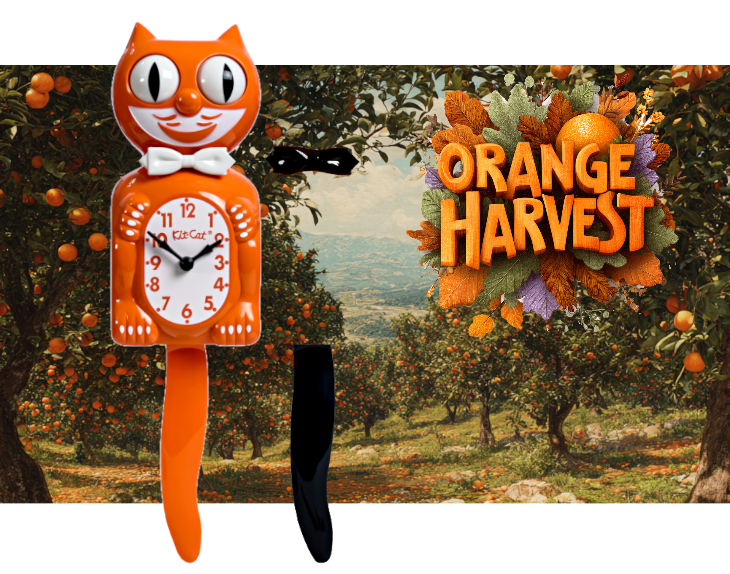 Kit-Cat Klock - Orange Harvest Kit-Cat Klock