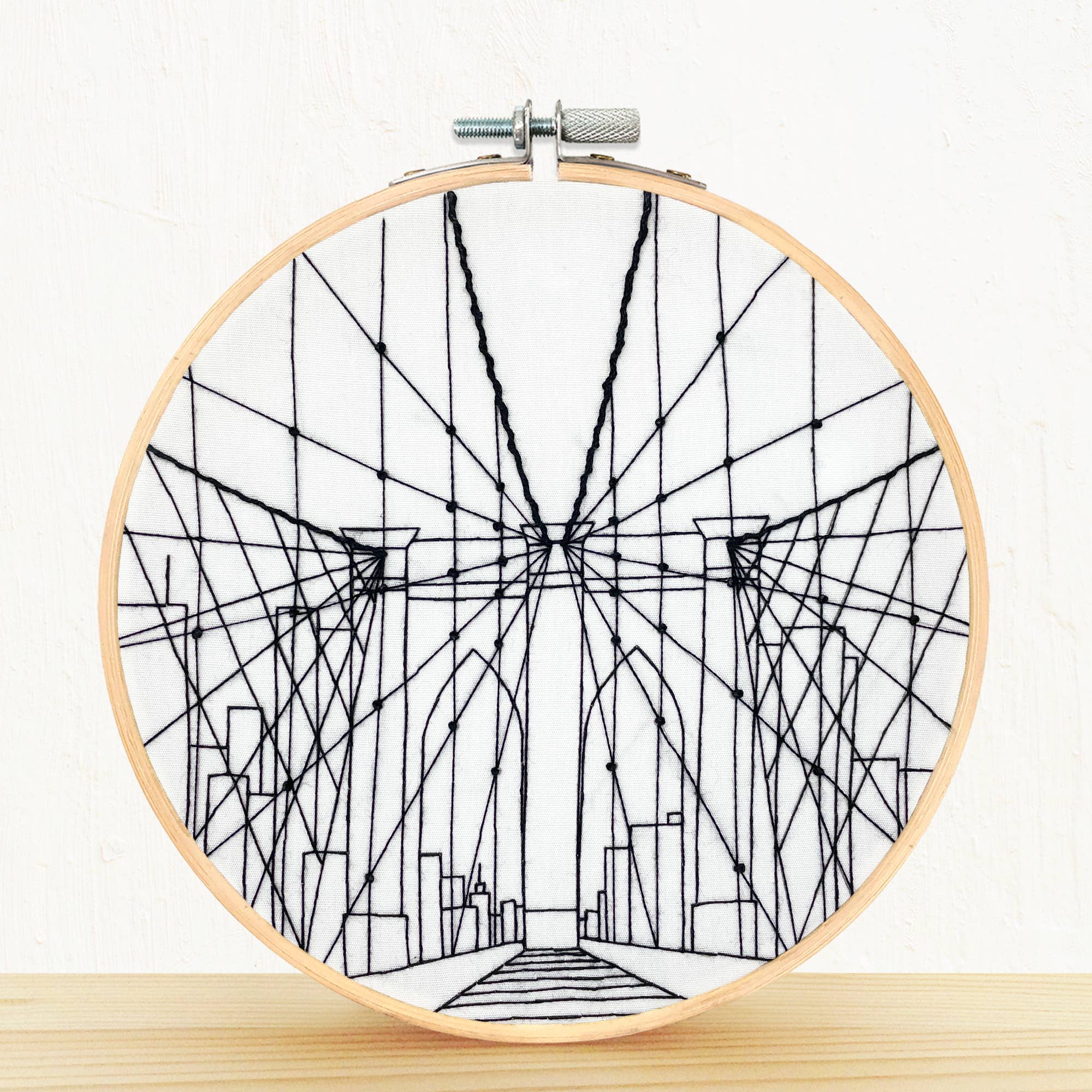 Embroidery and Sage - Brooklyn Bridge, New York City - full embroidery kit
