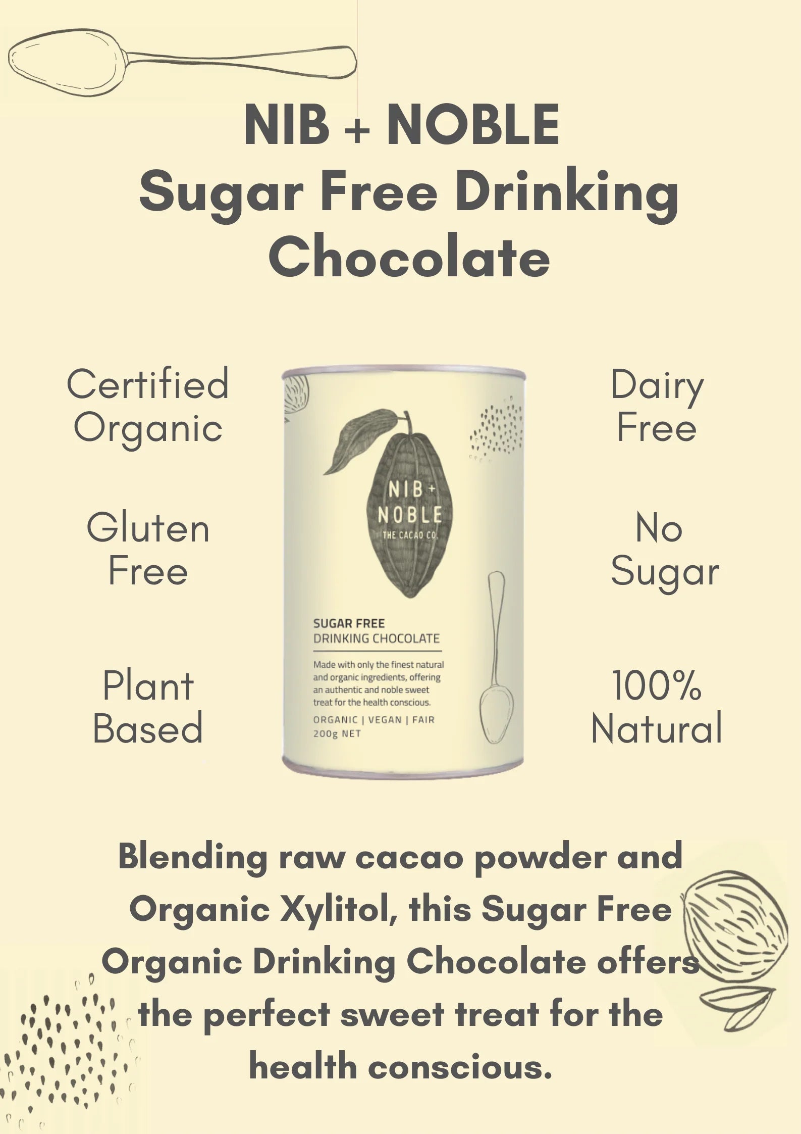 Nib and Noble - SUGAR FREE DRINKING CHOCHOLATE